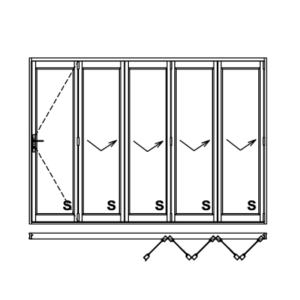 Vistafold 5Panel Stacking Door (4500x2100)