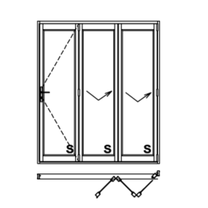 Vistafold 3Panel Stacking Door (2400x2100)
